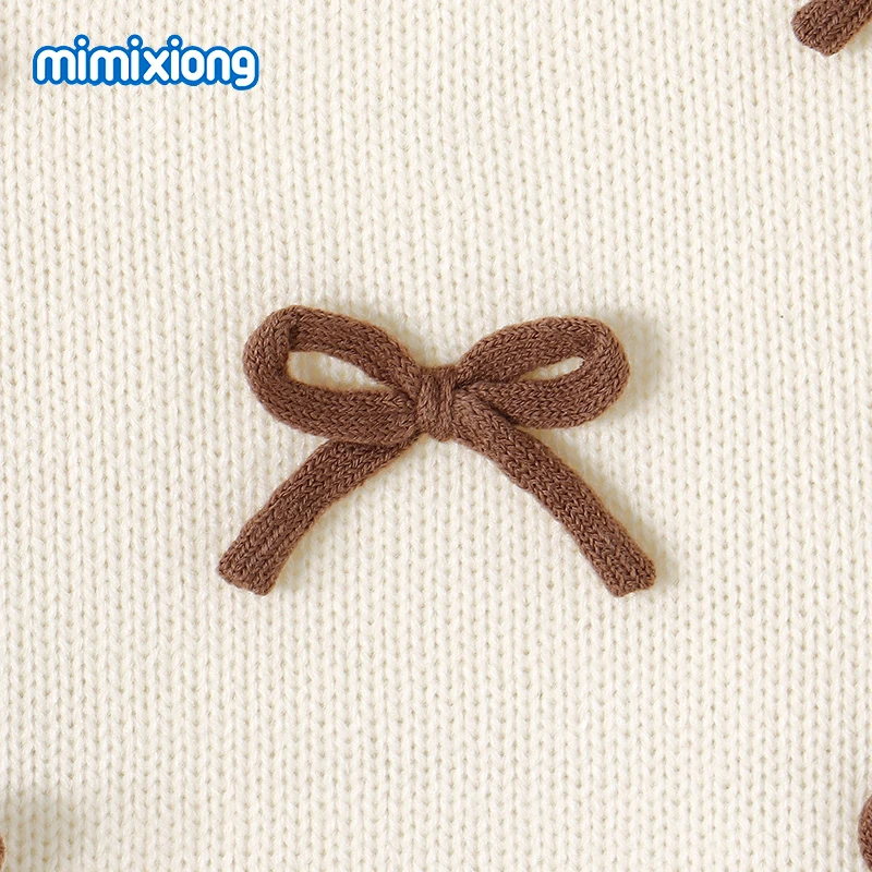 Conjunto de otoño para niña: suéter de punto con lazo y pantalón - imagen 5