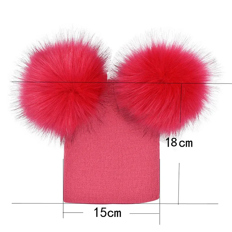 Gorro de bebé con pompones – Tejido suave antiviento para niño y niña - imagen 2