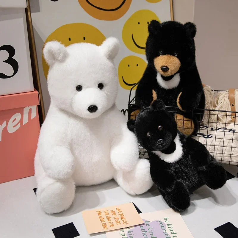 Oso de peluche negro y polar blanco, regalo para Navidad o cumpleaños