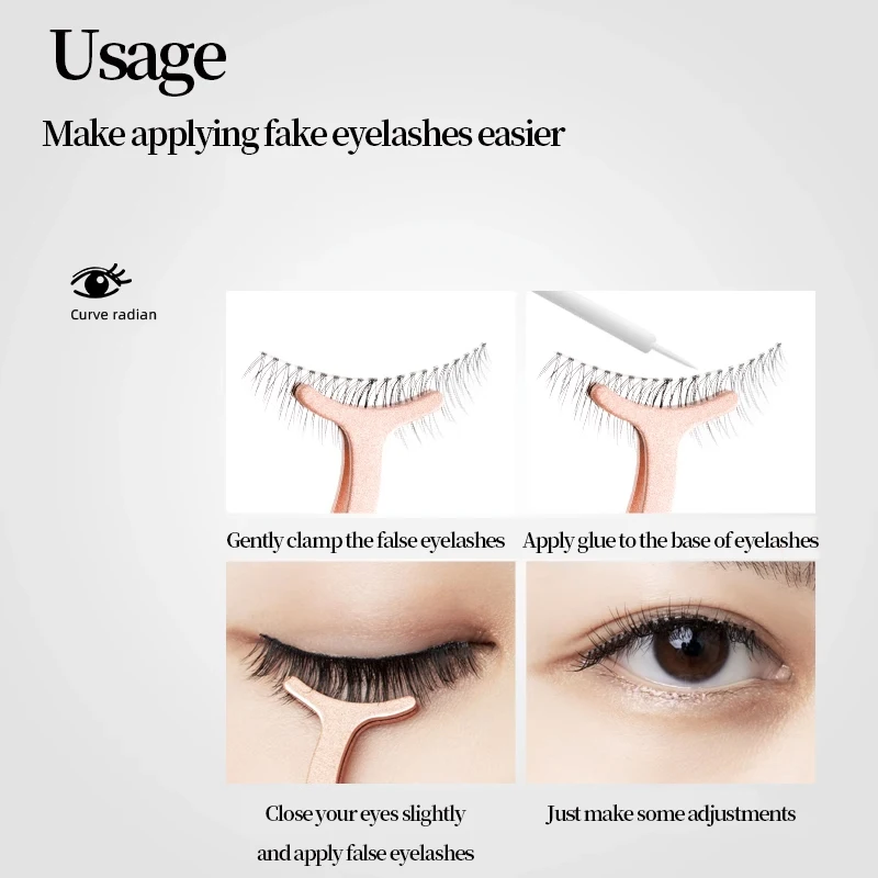 Pinzas para pestañas postizas – Herramienta de aplicación para maquillaje - imagen 4
