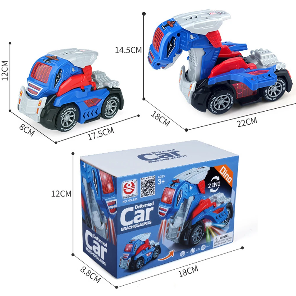 Robot coche dinosaurio 2 en 1 con luz y música – Juguete educativo - imagen 2