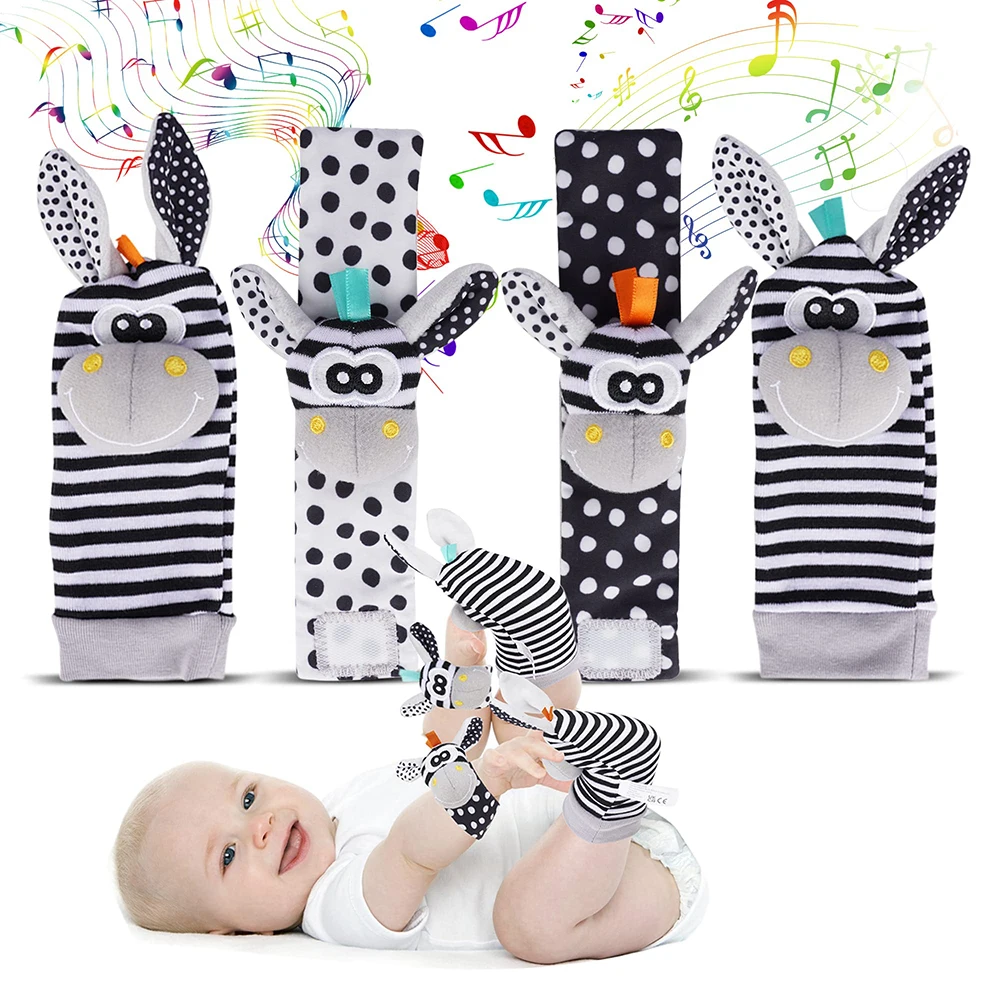 Sonajero de muñeca con diseño de animal sonriente