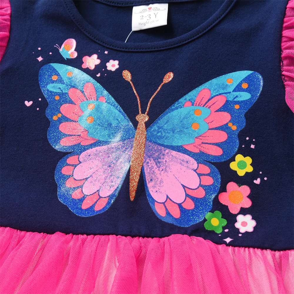 DXTON Disfraz de mariposa con volantes de tul para niña princesa tutú - imagen 4