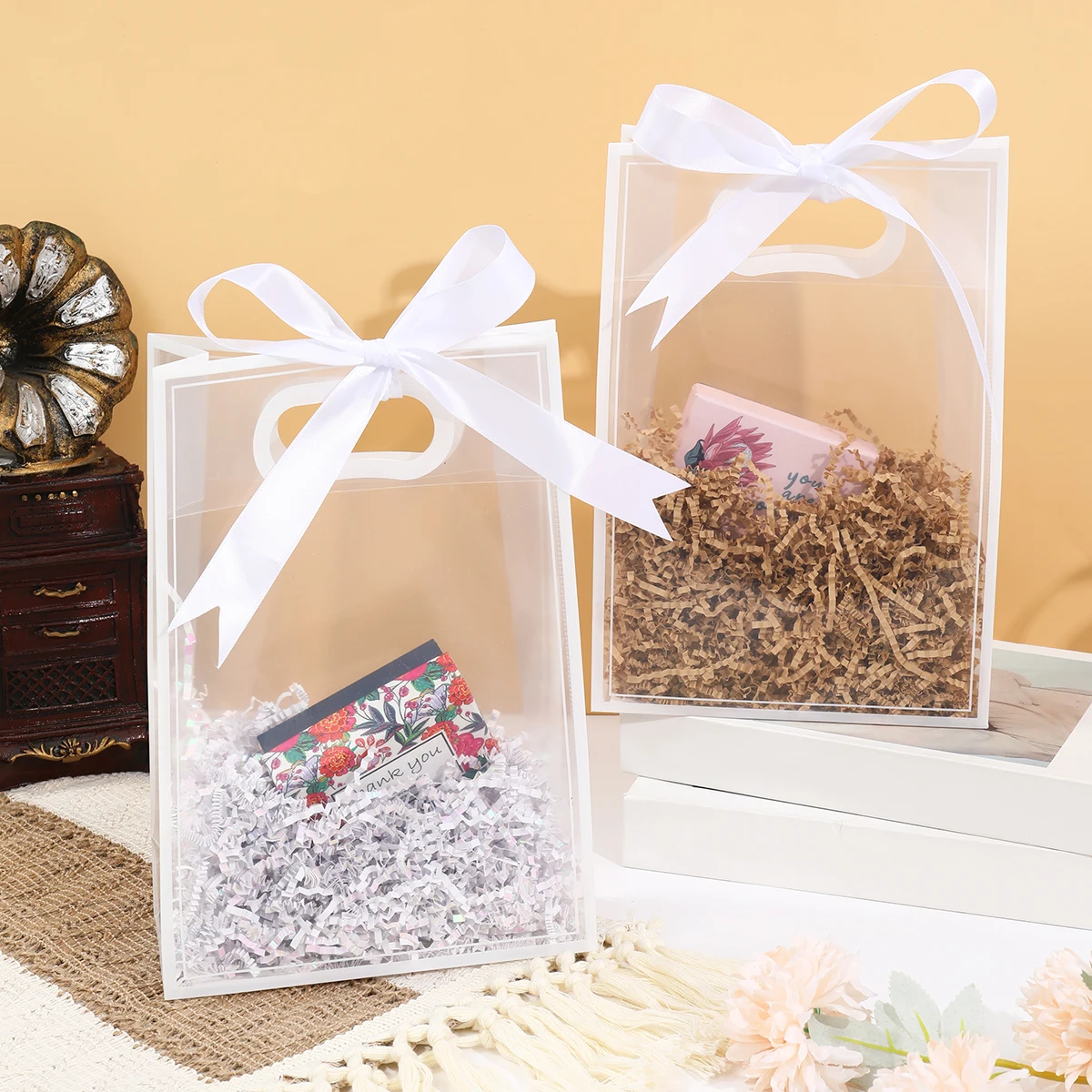 Bolsa transparente para golosinas bebé con cinta blanca - imagen 5
