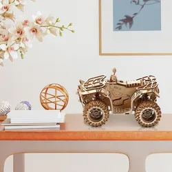 Rompecabezas de madera 3D de coche mecánico para niños