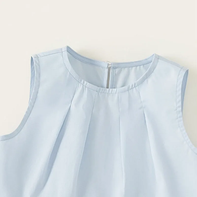 Conjunto de verano niña sin mangas: top liso y pantalón corto - imagen 3