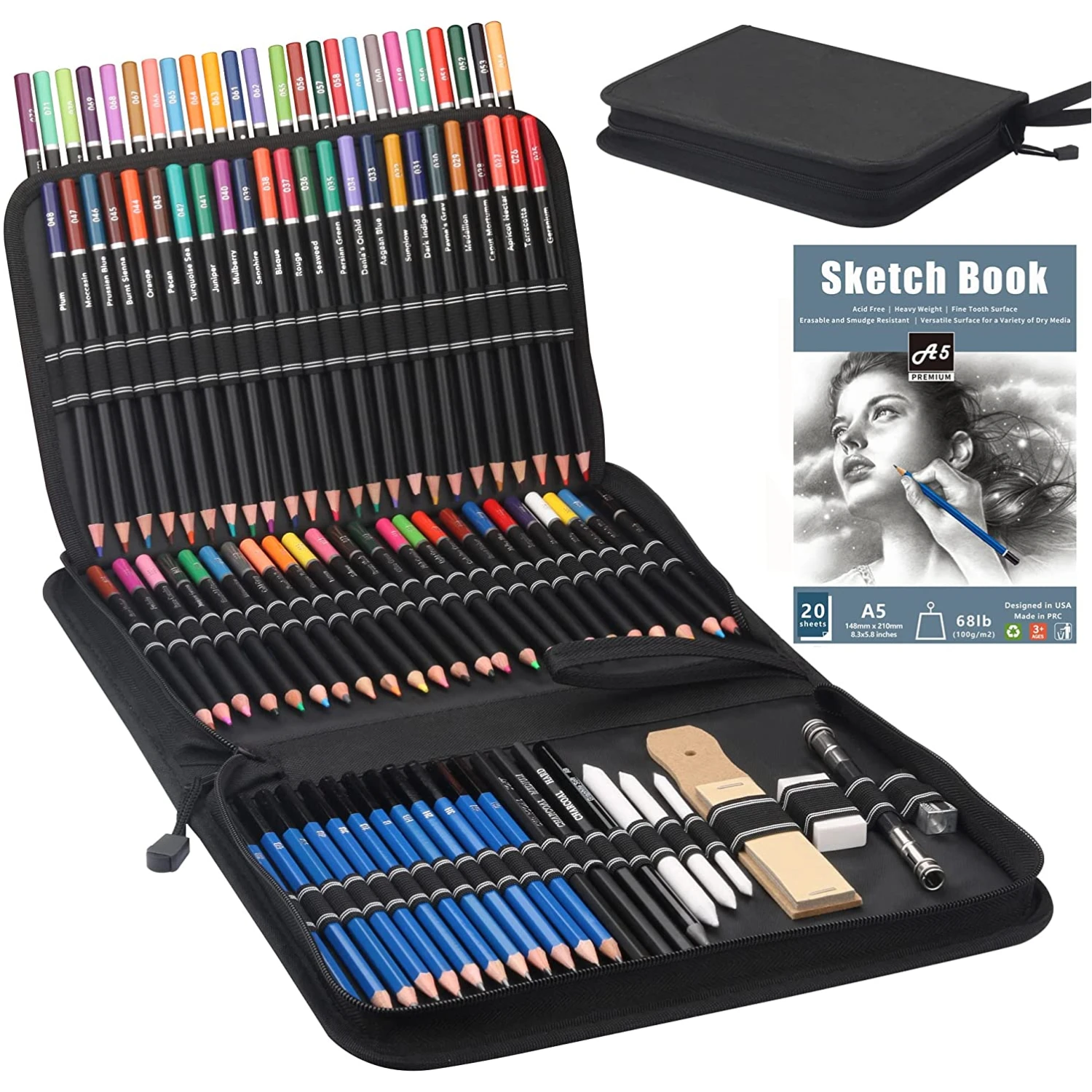 Kit lápices colores y bocetos para niños – Estuche viaje - imagen 2