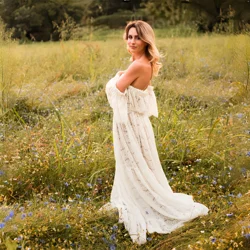 Vestido de maternidad encaje bohemio para sesión fotográfica
