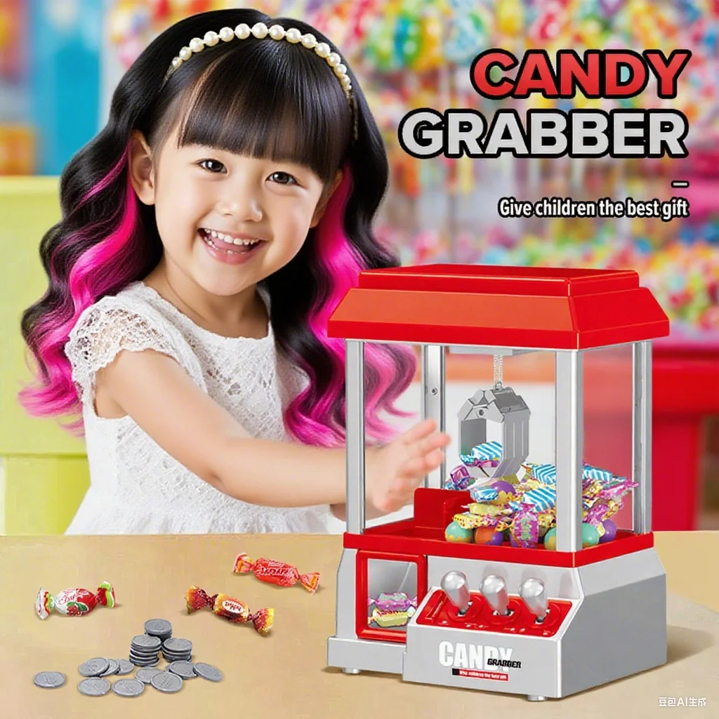 Máquina de garra arcade retro con música para niños
