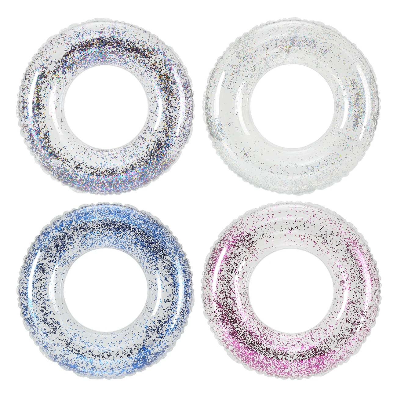 Anillo de natación transparente con lentejuelas para piscina