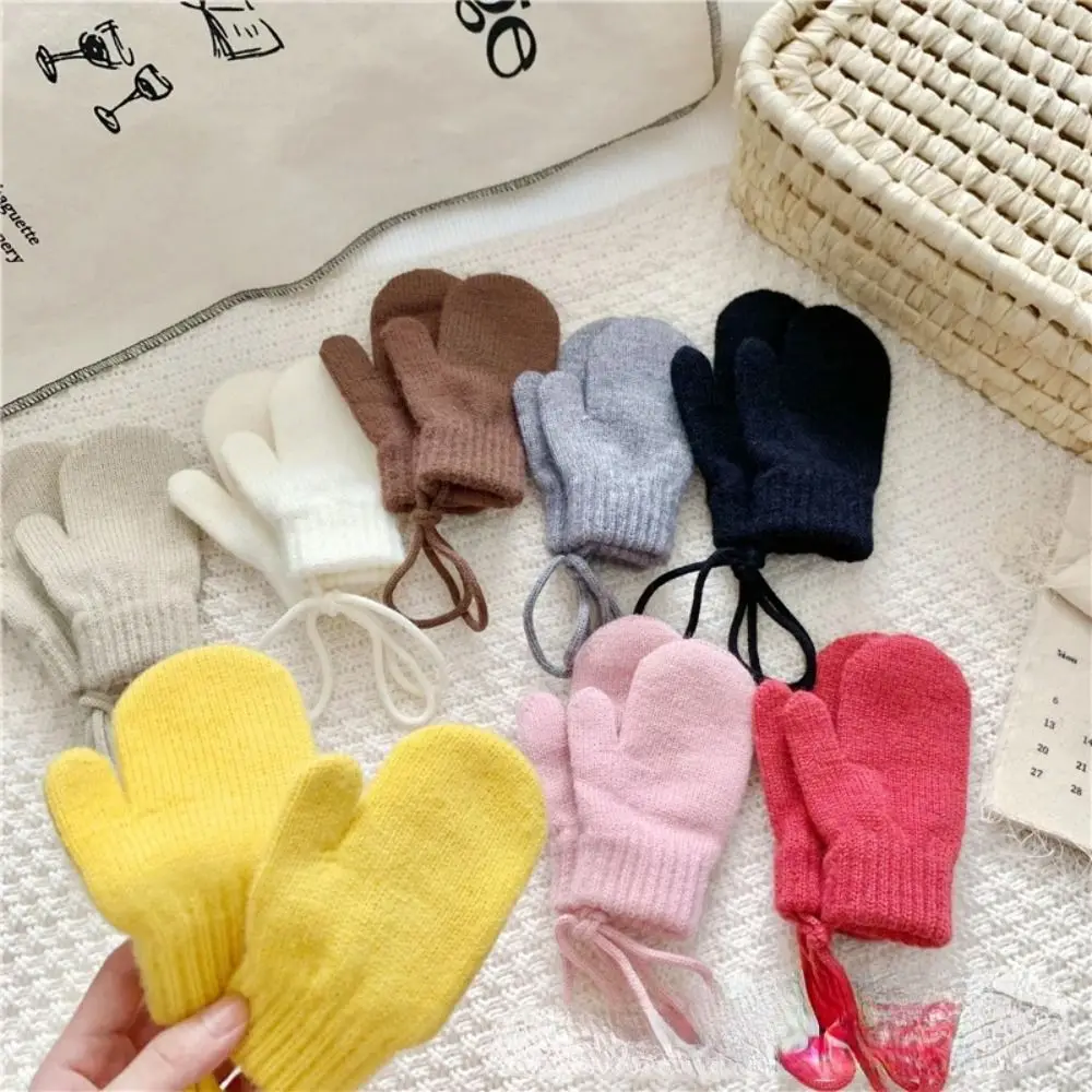 Guantes de invierno para niños – Forro polar térmico con cordónv-icon> - imagen 4