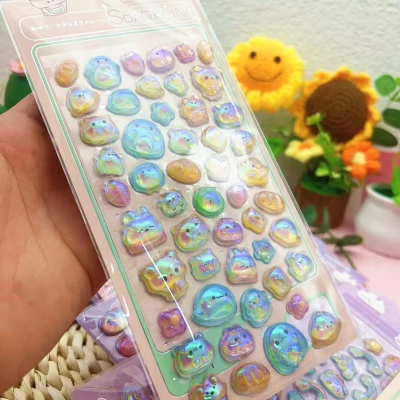 Pegatinas 3D de unicornio y animales para niñas, estilo tierno