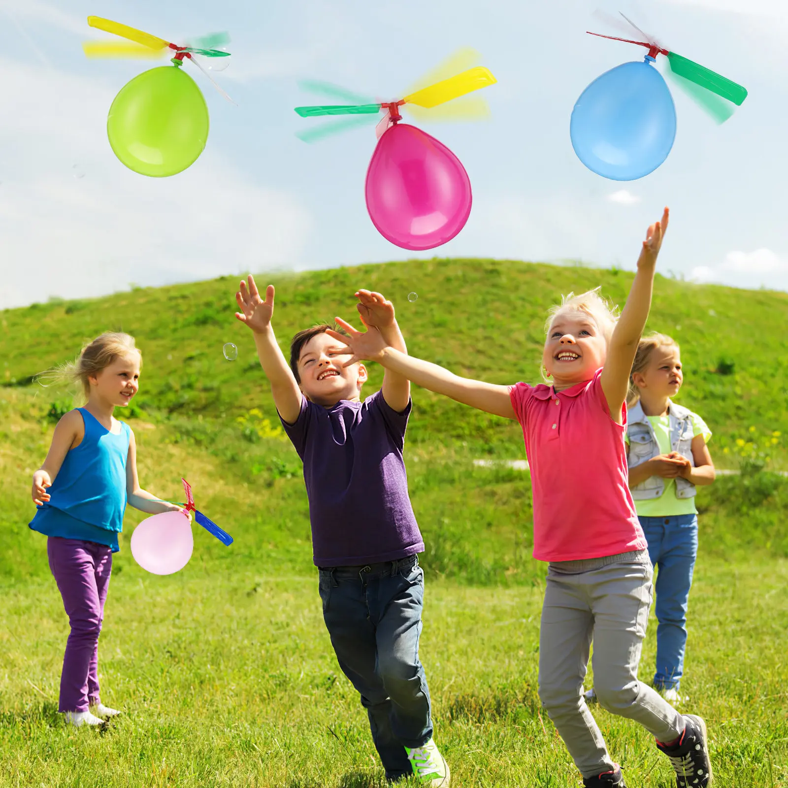 Helicópteros de juguete voladores con lanzador de globos para niños - imagen 5