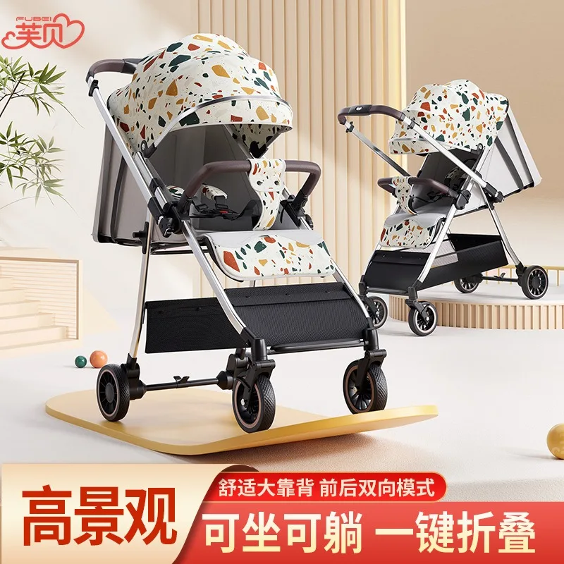 Cochecito bebé plegable con asiento reclinable y respaldo - imagen 5