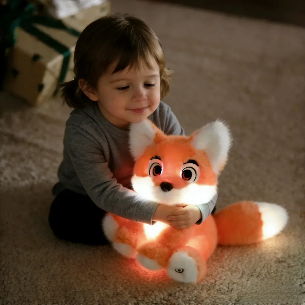 Peluche de zorro luminoso con luz LED suave tierno para niños - imagen 4