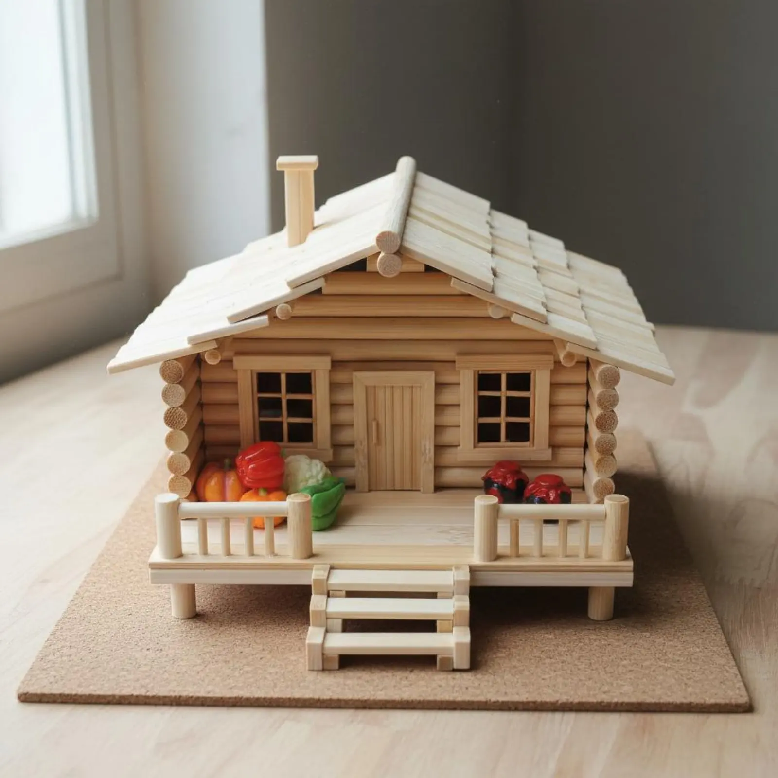 Kit de manualidades casa de bambú en miniatura con instrucciones - imagen 3