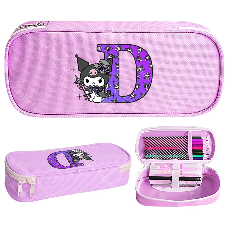 Estuche escolar Kuromi de tela Oxford con letras para niñas - imagen 4