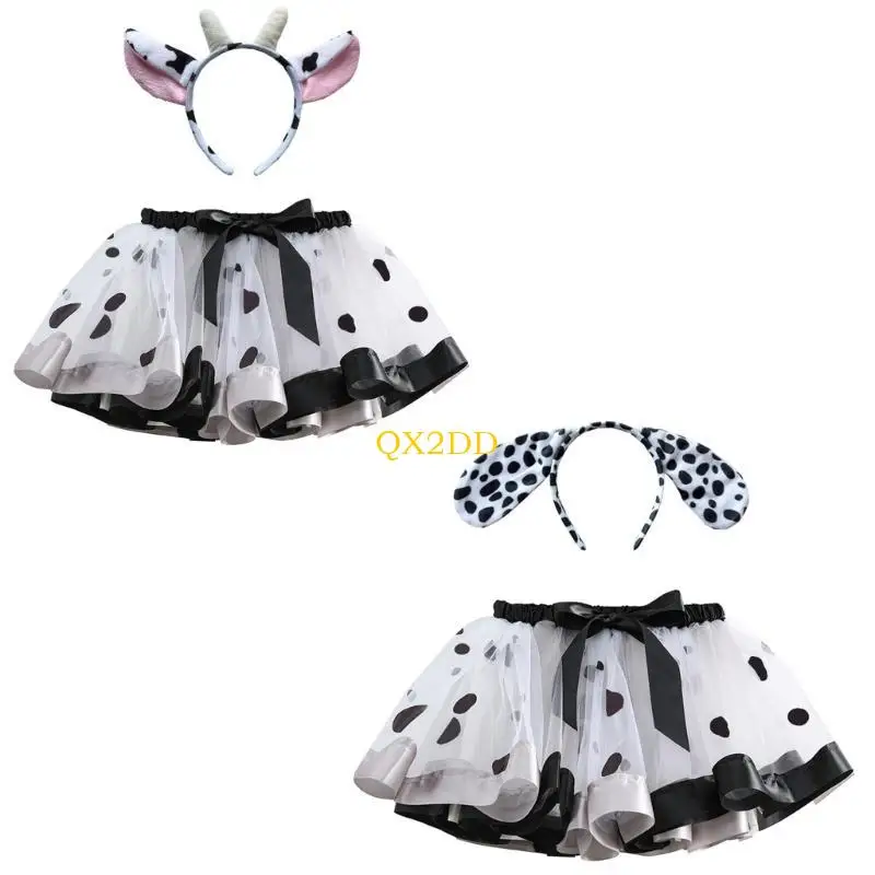 QX2D Vestido de tul para fiesta infantil con falda vaporosa - imagen 3