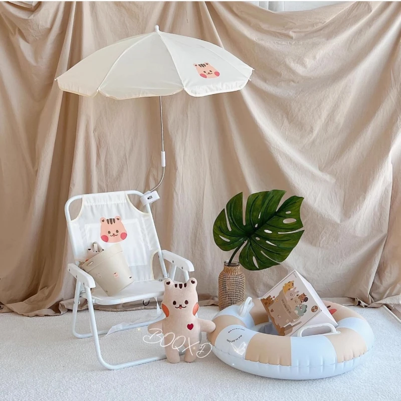 Sillón infantil con diseño de oso y sombrilla ajustable acolchada - imagen 5