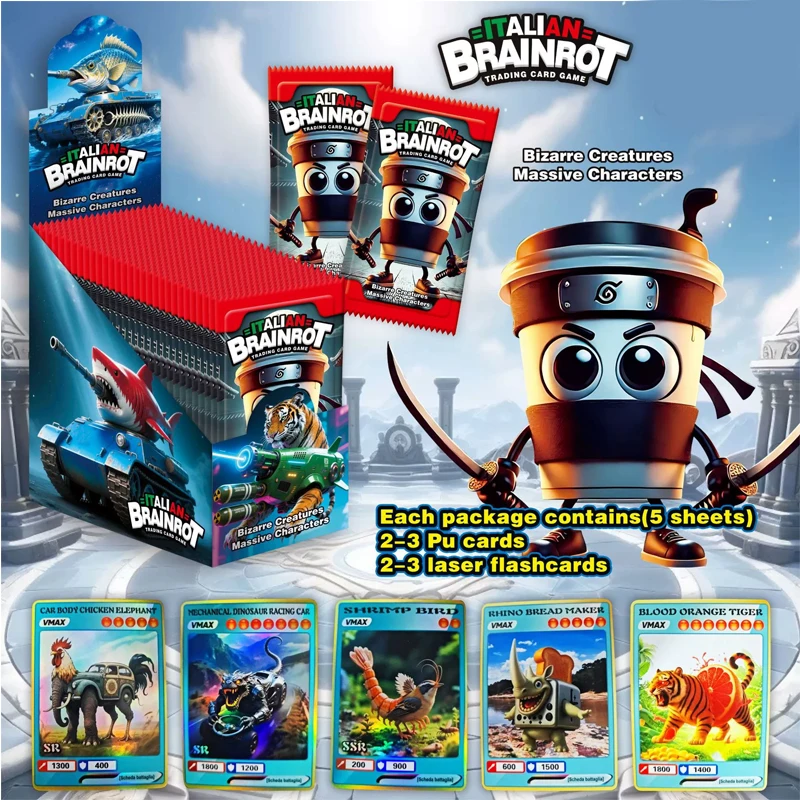 Set de tarjetas Italian Brainrot con estilo anime