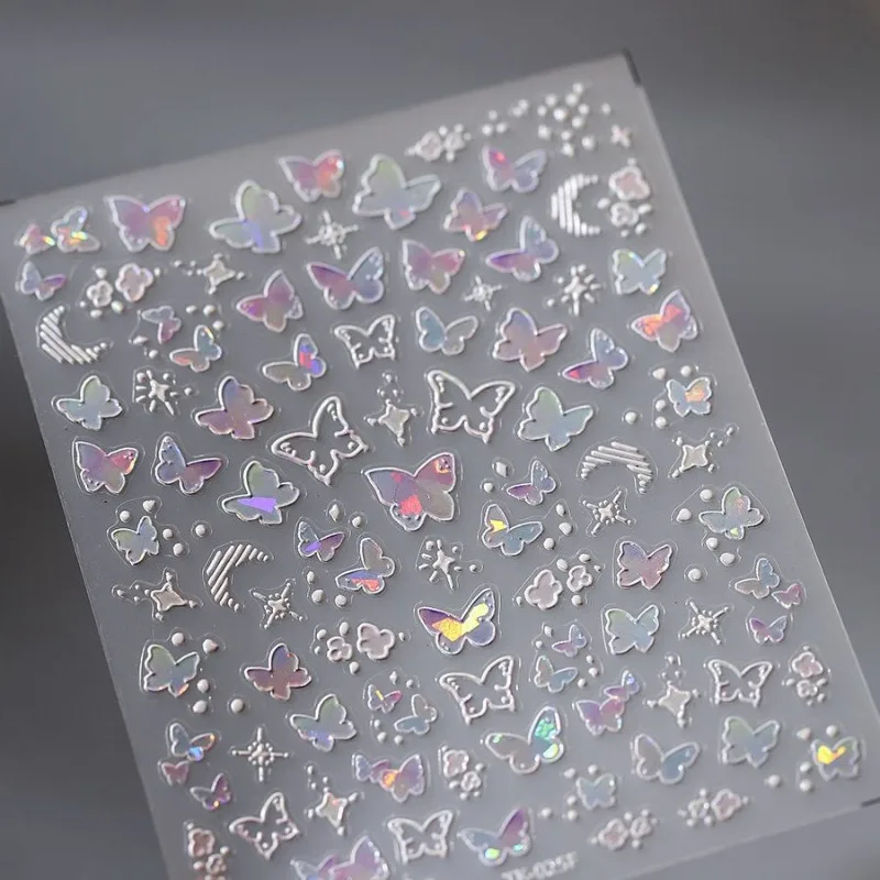 Pegatinas iridiscentes de mariposa 3D en relieve para manualidades - imagen 2