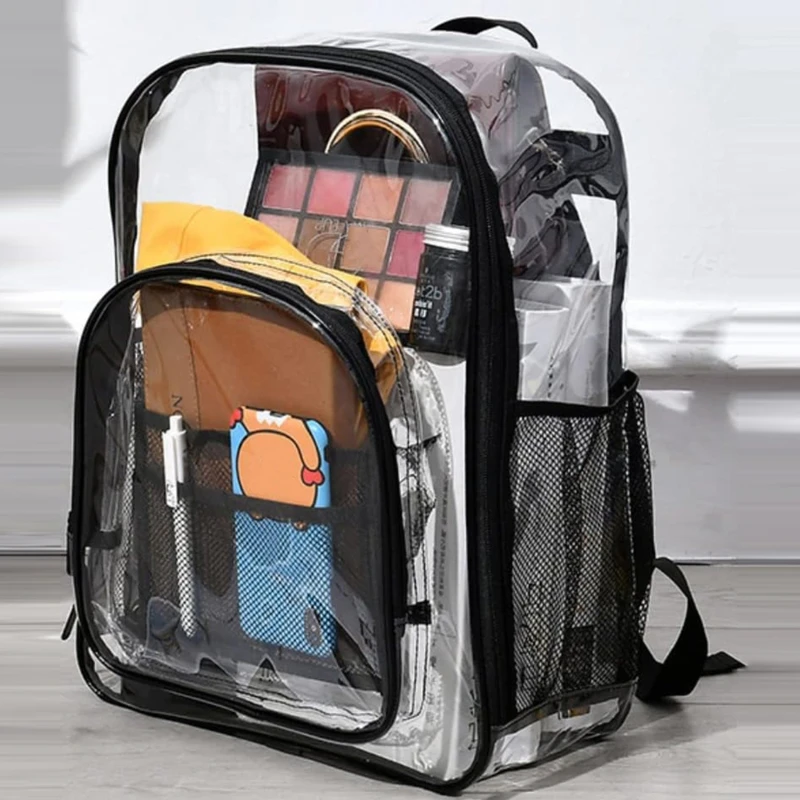 Mochila transparente impermeable para viaje escolar unisex
