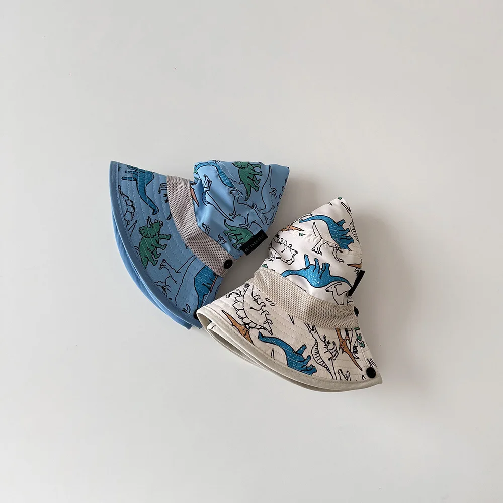 Sombrero de pescador para niños con secado rápido y dinosaurios