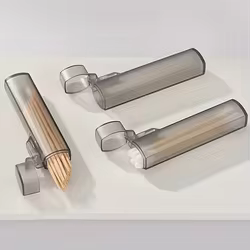 Estuche porta palillos de dientes portátil transparente para viaje