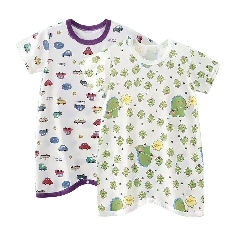 Pijama pelele transpirable unisex con pies antideslizantes de verano - imagen 2
