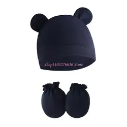 Guantes antiarañazos y gorro para recién nacido, set protector