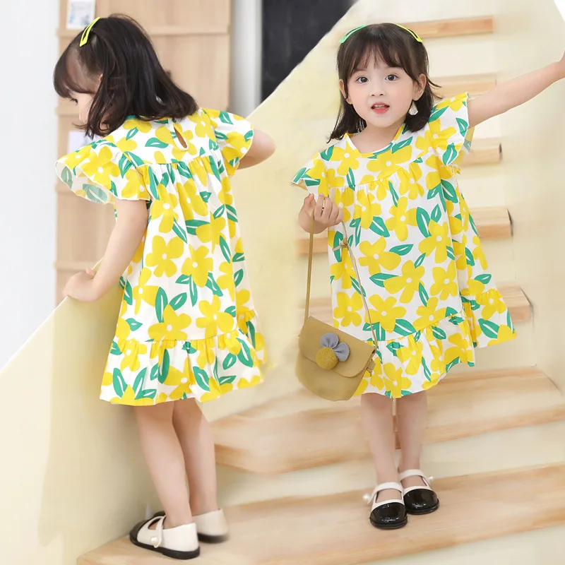 Vestido de niña de algodón con flores para fiestas de verano - imagen 2