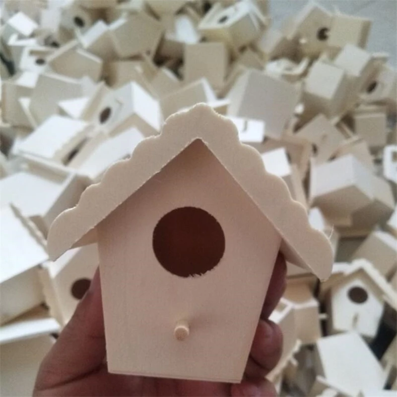 Jaula de madera mini para pájaros exterior – Colgante jardín - imagen 4
