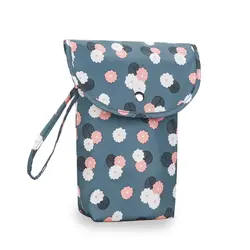 Bolsa de pañales impermeable portátil con bolsillo para cochecito