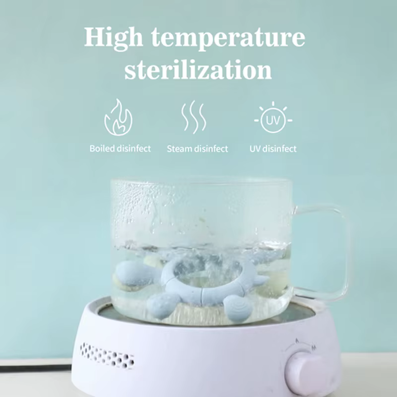 Mordedor de silicona tortuga para bebé – Alivio natural de encías sin BPA - imagen 3