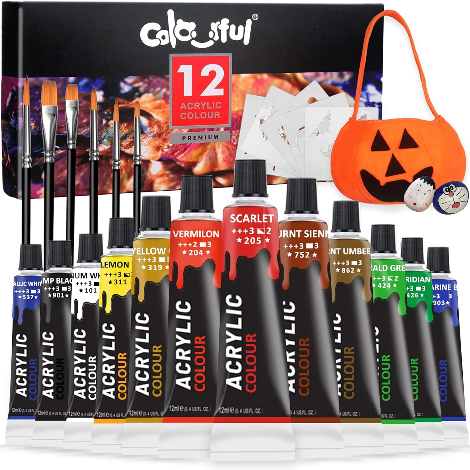Kit pintura acrílica infantil con pinceles – para manualidades - imagen 3