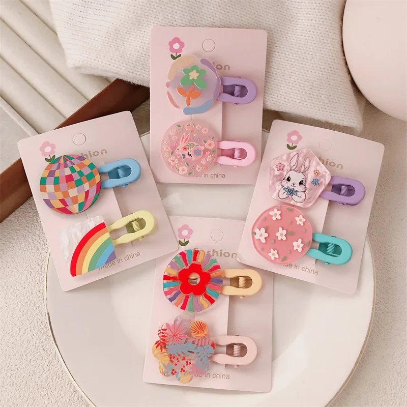 Pinza de pelo grande pico pato floral pastel para niñas - imagen 4
