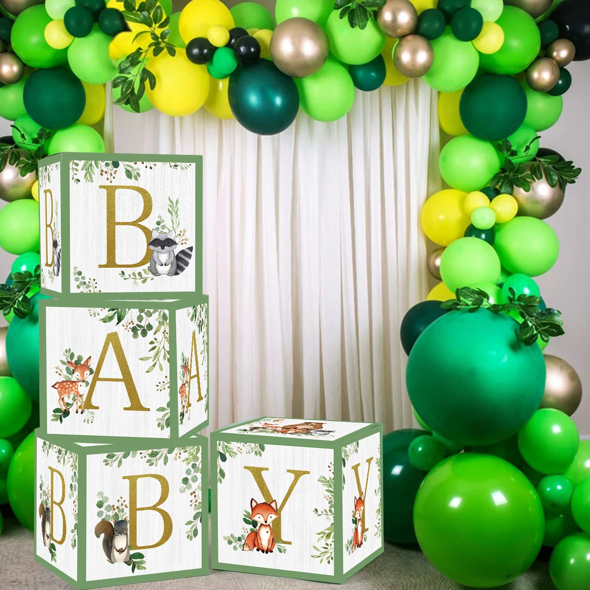 Cajas de globos animales de la selva con letras para fiesta - imagen 5