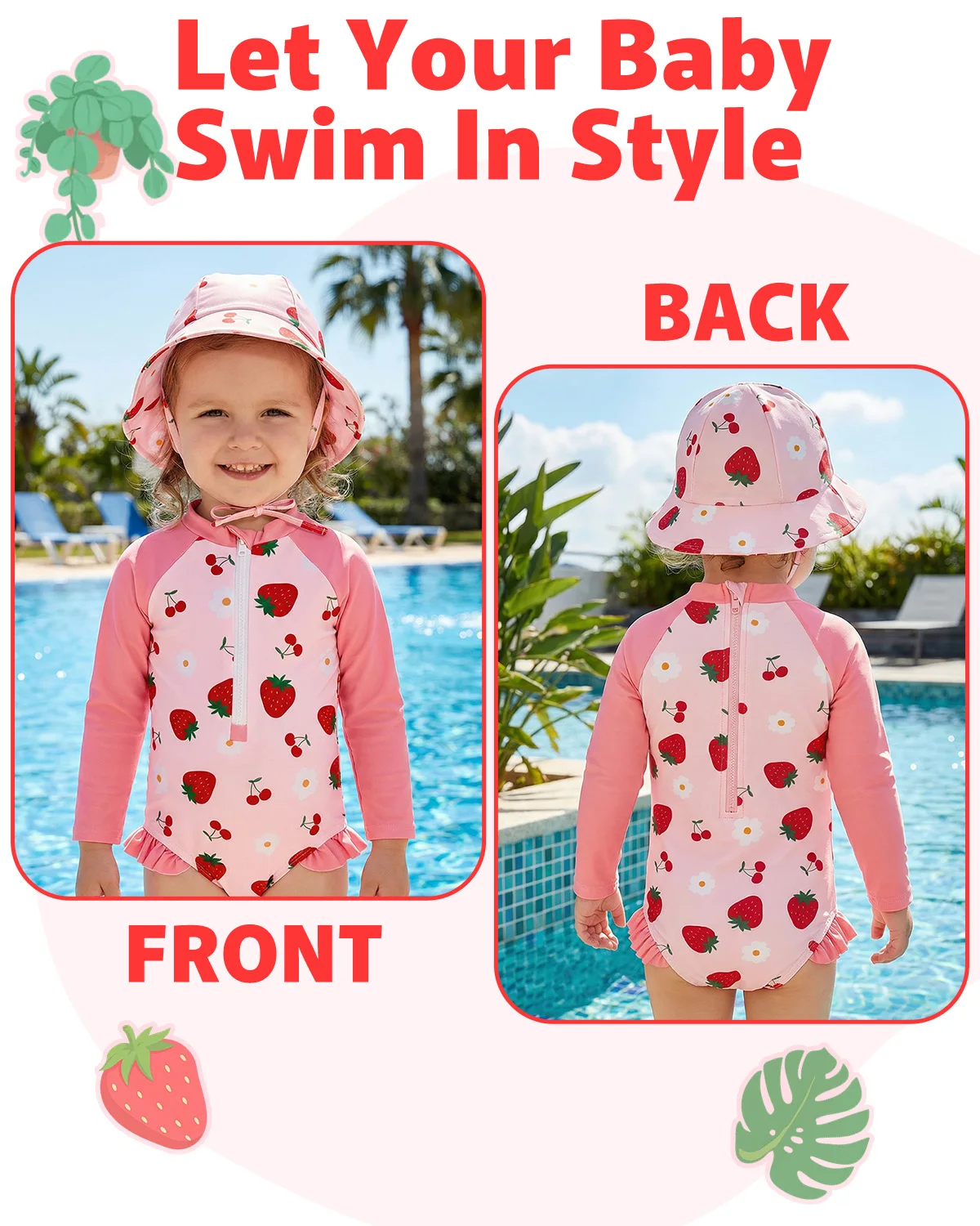 Traje de baño niña ALVABABY manga larga con protección solar UPF - imagen 4