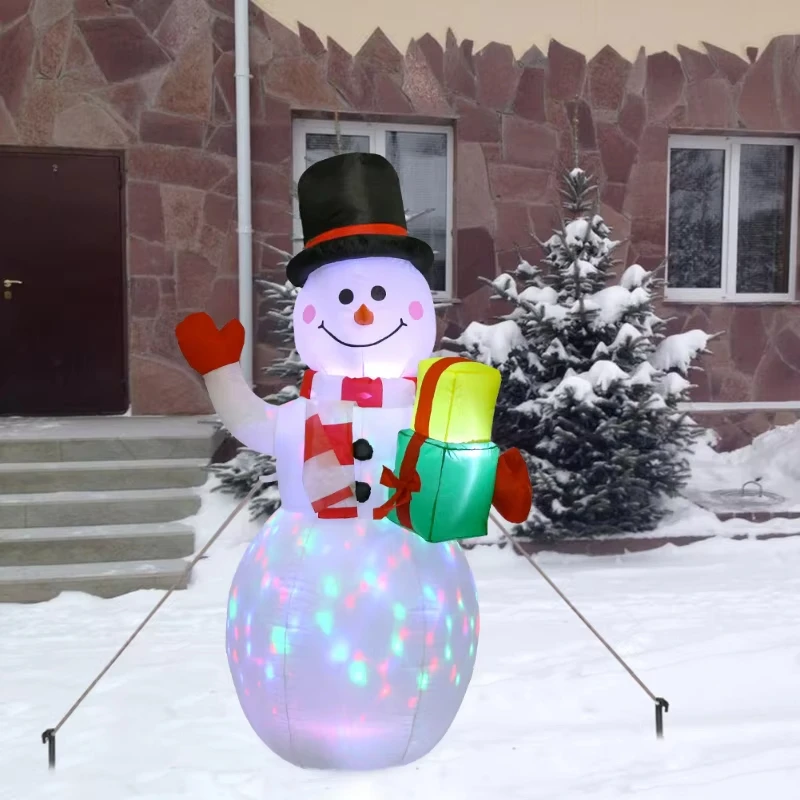 Muñeco de nieve inflable Navidad LED para jardín exterior - imagen 3