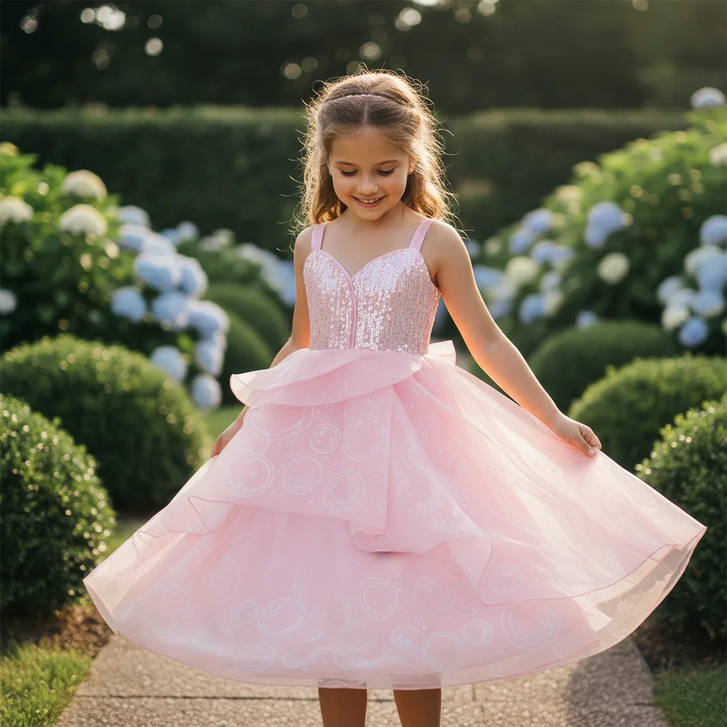 Vestido princesa rosa de tul con lentejuelas para Carnaval - imagen 3