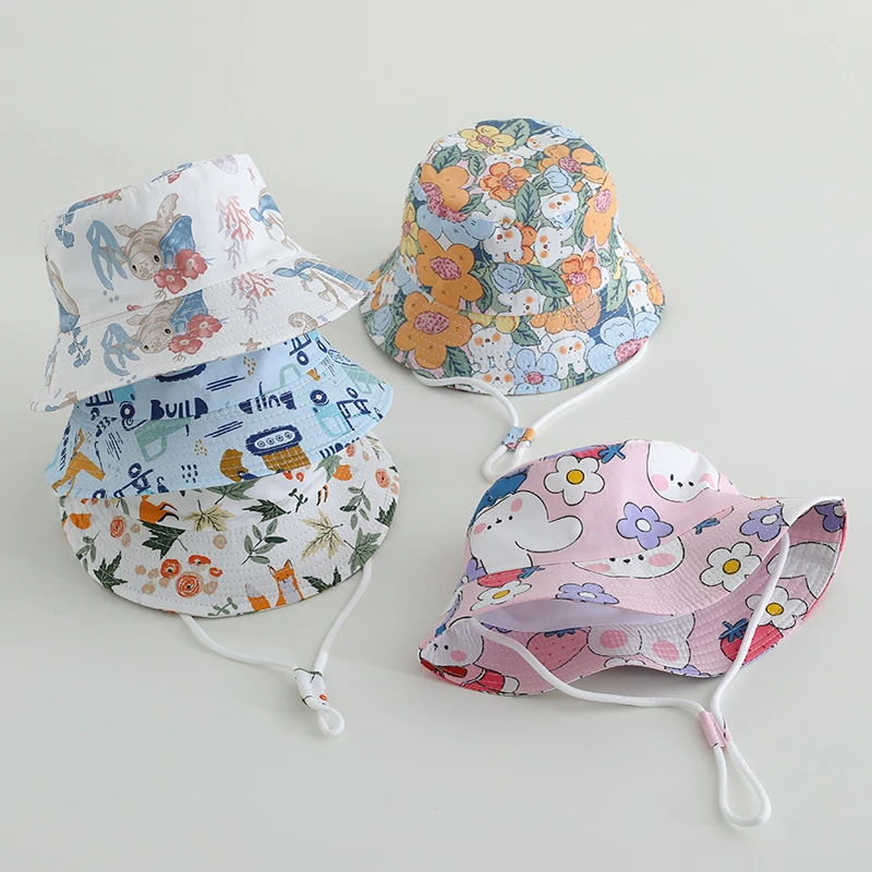 Sombrero de verano para bebé de cubo con protección solar - imagen 3
