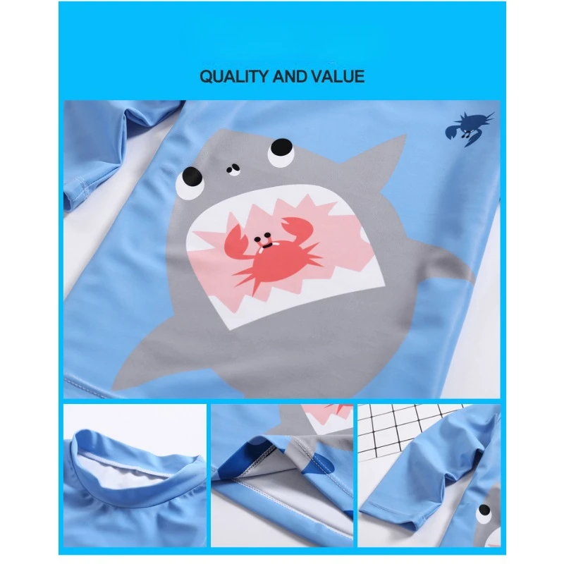 Traje de baño niño manga larga estampado cangrejo y tiburón - imagen 5
