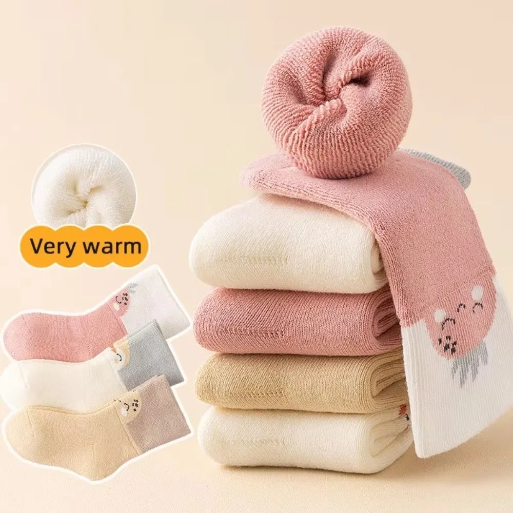 Calcetines de recién nacido en terciopelo cálido para invierno - imagen 4