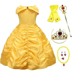 Vestido Bella de princesa para niña – Ideal suave fiesta eventos