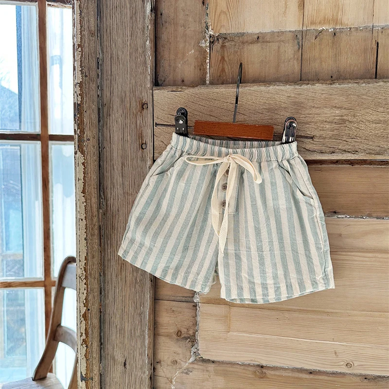 Milangel pantalones cortos a rayas para niños verano - imagen 5
