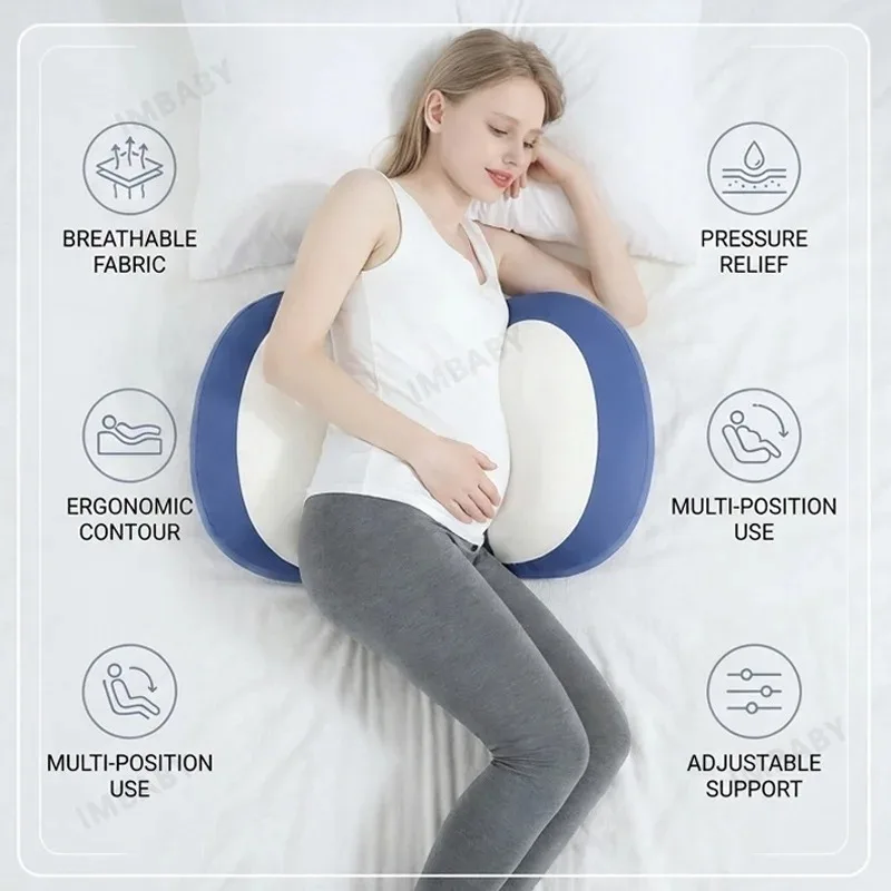 Almohada para embarazo ergonómica viscoelástica con funda lavable - imagen 3
