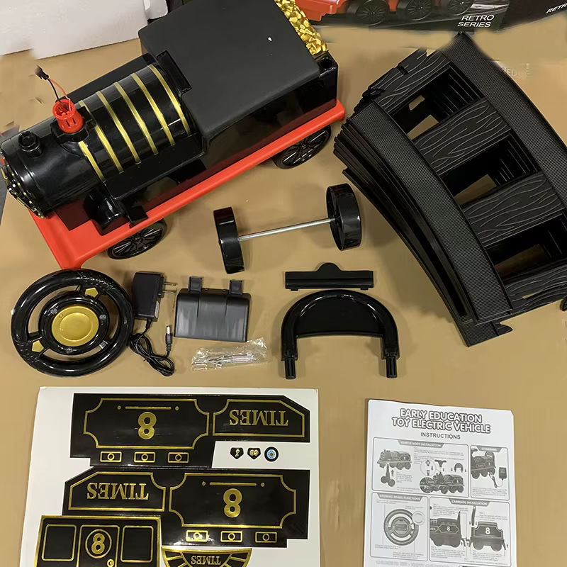 Tren eléctrico clásico para niños con vagón incluido - imagen 3
