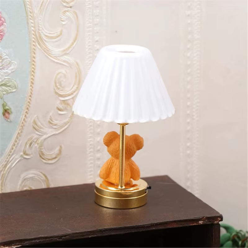 Mini lámpara mesa para casa de muñecas – Moderna lectura cabecera - imagen 3