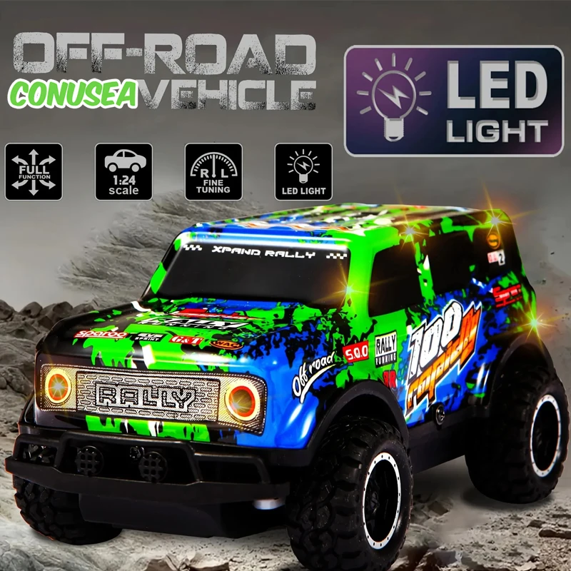 Buggy RC coche teledirigido todoterreno con luces LED para niños