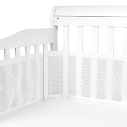 Parachoques de cuna transpirable para bebé, protector suave
